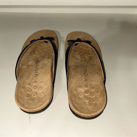 NEW Vionic Bella II Navy Midnight Blue Thong Flip Flop Sandals Size Orthopedic - Picture 6 of 9